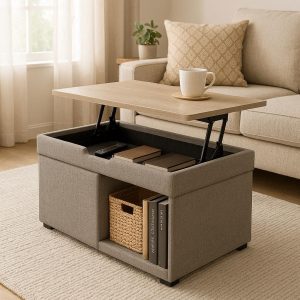 Multipurpose Storage Ottoman – Lift-Top Coffee & Organization