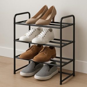 4-Tier Compact Shoe Rack – Space-Saving Storage Solution