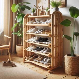 3-Tier Bamboo Shoe Rack – Eco-Friendly Storage Organizer for Entryway