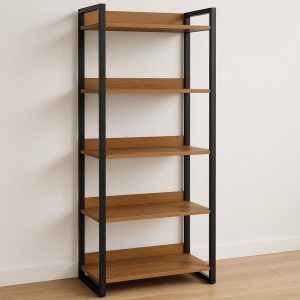 5-Tier Wood Bookcase – Modern Display Shelf for Home Office